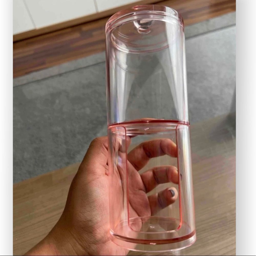 Stackable Clear Pink Acrylic Canister - Picture 4 of 6